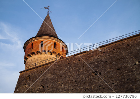Kamyanets-Podilskiy fortress. Defensive towers of the castle in Ukraine 127730786