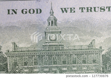 American banknote with a face value of one hundred US dollars, part of a paper bill of American dollars American banknote with a face value of one hundred US dollars, part of a paper bill of American dollars 127730876