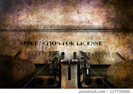 Application for license on vintage typewriter Application for license on vintage typewriter 127730980