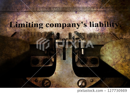 Company liability form on typewriter 127730989