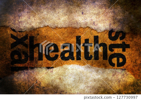Health text on grunge background 127730997