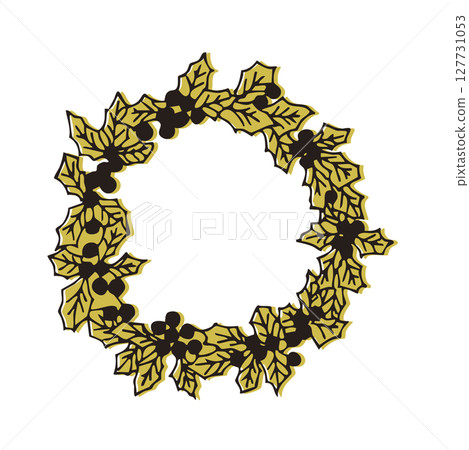 Holly wreath, classic style illustration Holly wreath, classic style illustration 127731053
