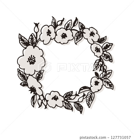 A wreath of bank roses, a classic illustration 127731057