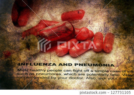 Influenza and pnemonia grunge concept Influenza and pnemonia grunge concept 127731105