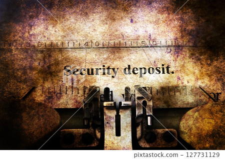 Security deposit text on vintage typewriter Security deposit text on vintage typewriter 127731129