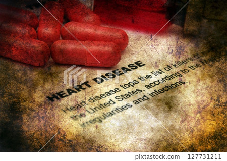 Heart disease grunge concept Heart disease grunge concept 127731211