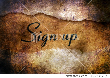 Sign up text on grunge background Sign up text on grunge background 127731234