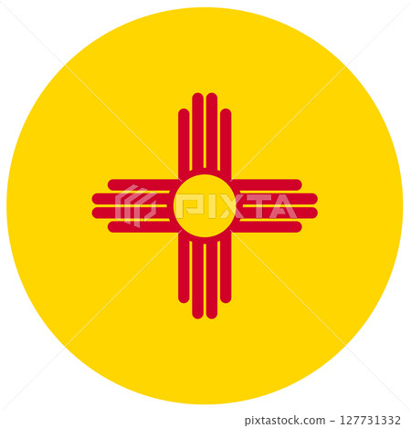 New Mexico State round circle flag isolated. New Mexico State round circle flag isolated. 127731332