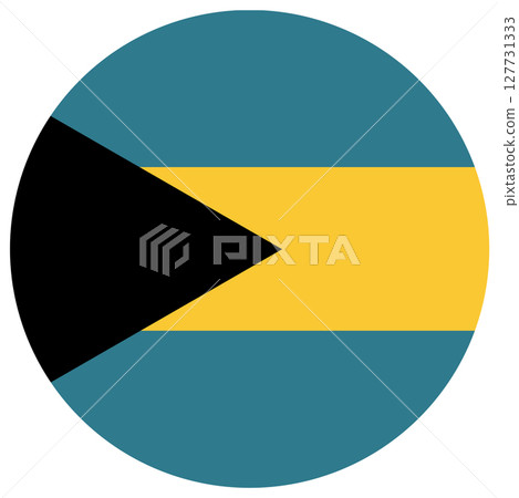 Flag of Bahamas in circle shape isolated. Flag of Bahamas in circle shape isolated. 127731333