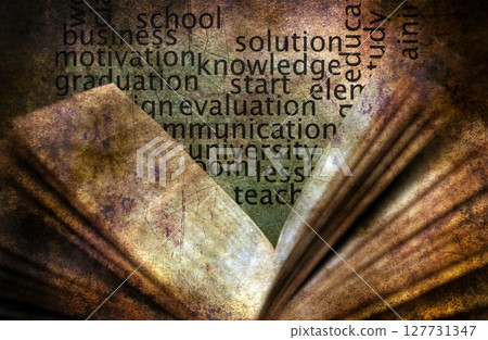 Book and knowledge grunge  concept 127731347