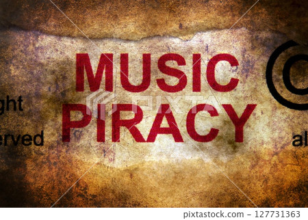 Music piracy grunge concept 127731363