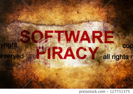 Software piracy grunge concept 127731375