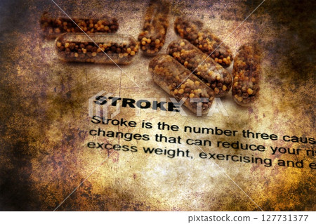 Stroke and pills grunge concept 127731377