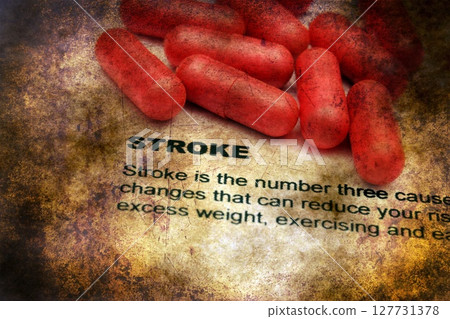 Stroke and pills grunge concept 127731378