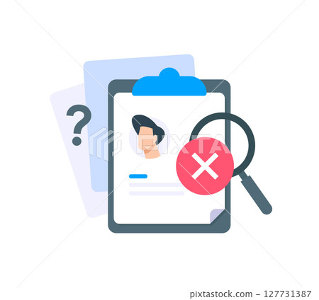 user not found, account not register concept,flat design icon vector illustration user not found, account not register concept,flat design icon vector illustration 127731387