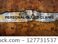 Personal injury claim text on wall 127731537