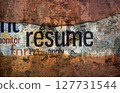 Resume text on wall 127731544