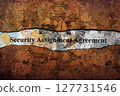 Security agreement text on wall 127731546
