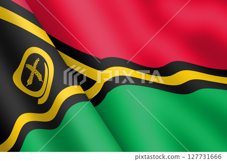 Vanuatu waving flag 3d illustration 127731666