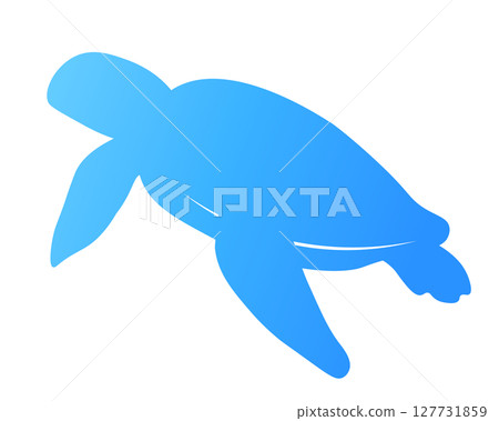 向量圖的游泳海龜剪影。用於圖示、裝飾、背景。 向量圖的游泳海龜剪影。用於圖示、裝飾、背景。 127731859