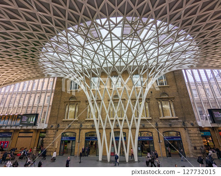 LONDON, UK - APRIL 29: Eurostar train on APRIL 29, 2024. London King's Cross railway station in London, UK. 127732015