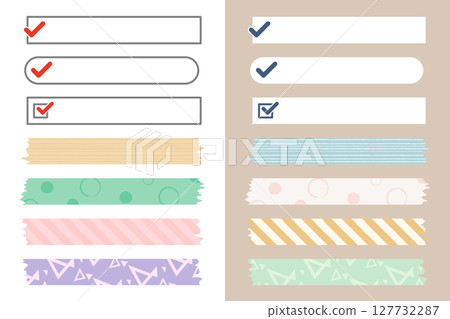 Checklist and masking tape material set 127732287
