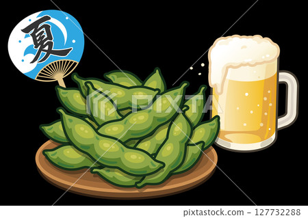 Summer seasonal set (fan, edamame, beer) Summer seasonal set (fan, edamame, beer) 127732288