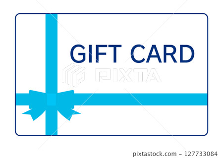 淺藍色絲帶的禮品卡 127733084