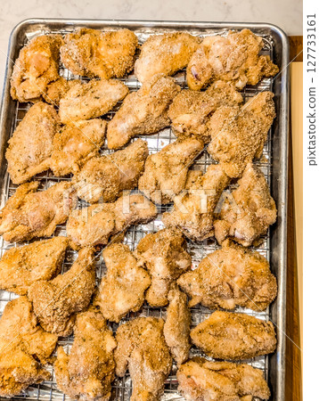 chicken wings appetizer on baking tray chicken wings appetizer on baking tray 127733161