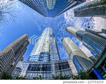 Toronto Canada skyline on a blue sunny summer day Toronto Canada skyline on a blue sunny summer day 127733214
