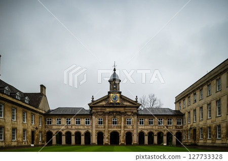 Cambridge, UK - MAY 03 2024 : street scenes in Cambridge, UK. It's a university city and the county town of Cambridgeshire, England. Cambridge, UK - MAY 03 2024 : street scenes in Cambridge, UK. It's a university city and the county town of Cambridgeshire, England. 127733328