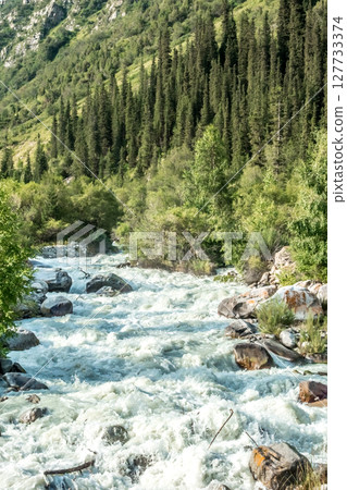 beautiful nature scenes around ala-archa gorge in kygyzstan 127733374