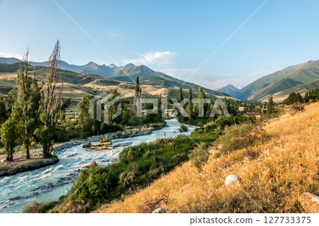 beautiful nature scenes around ala-archa gorge in kygyzstan beautiful nature scenes around ala-archa gorge in kygyzstan 127733375