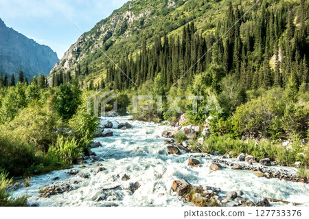 beautiful nature scenes around ala-archa gorge in kygyzstan 127733376