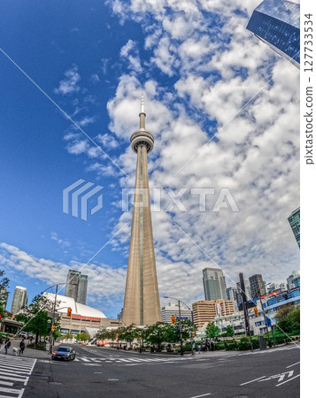 Toronto Canada skyline on a blue sunny summer day 127733534