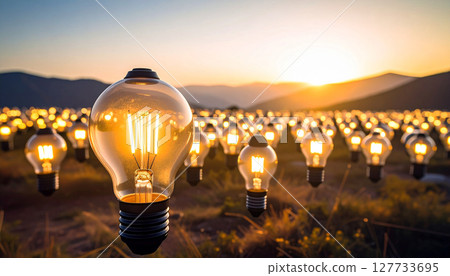 creative light bulbs illustrations . Background concept. Generated Image 127733695