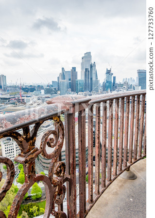 aeriall view of london on partially sunny day 127733760