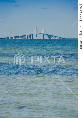 scenic views of sunchine skyway bridge in florida 127733801
