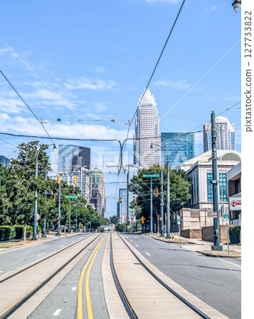 Skyline and city streets of charlotte north carolina usa 127733822