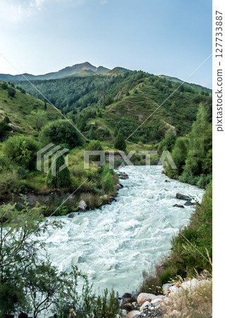 beautiful nature scenes around ala-archa gorge in kygyzstan 127733887