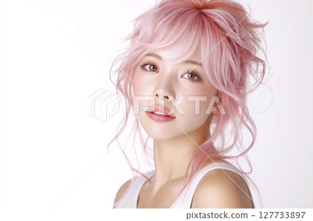 染成粉紅色頭髮的女人——AI 生成的圖像 127733897