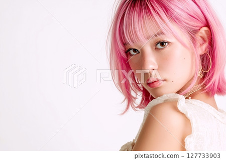 染成粉紅色頭髮的女人——AI 生成的圖像 127733903