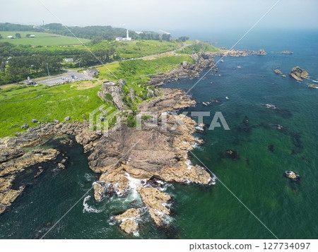 Aerial photography of Aomori Prefecture - Drone captures the scenery of Ashigezaki, Tanesashi Coast 127734097