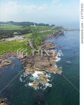 Aerial photography of Aomori Prefecture - Drone captures the scenery of Ashigezaki, Tanesashi Coast Aerial photography of Aomori Prefecture - Drone captures the scenery of Ashigezaki, Tanesashi Coast 127734103