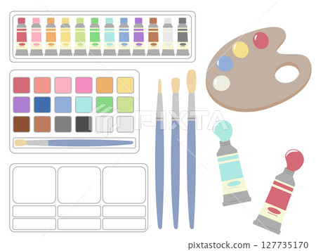 Watercolor drawing set 127735170