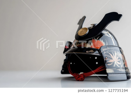 Samurai armor - ancient protection, warrior attire, Japanese craftsmanship, ornate design, feudal history, lacquered plates, martial heritage, ceremonial gear, battle readiness, cultural symbol 127735194