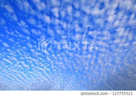 Climatic clouds spreading across the sky (autumn sky image) 127735521