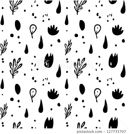 Seamless vector pattern with simple abstract shapes for backgrounds and designs 127735707