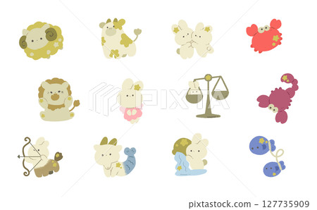 Cute constellation icons 127735909