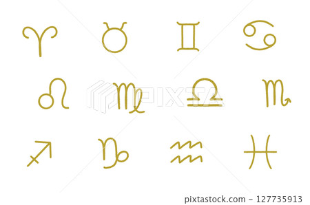Simple gold zodiac icon 127735913